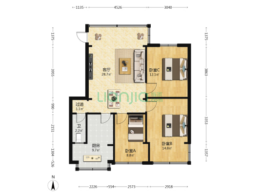 秀英区机关第四宿舍区 3室1厅1卫 72平方