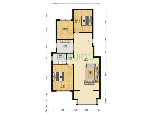 北横街 2室1厅1卫 128平方