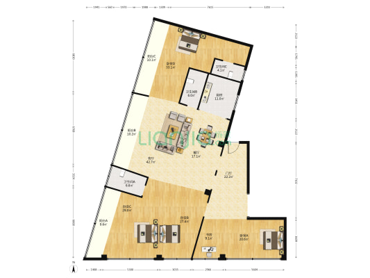 江南世家 5室2厅3卫 347平方
