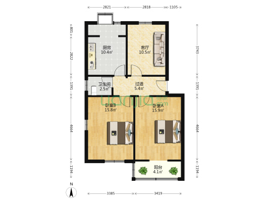 武珞路12号 2室1厅1卫 81平方