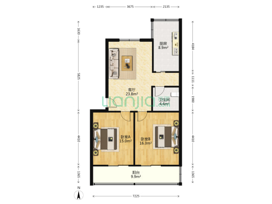 城北客运站家属楼 2室1厅1卫 78平方