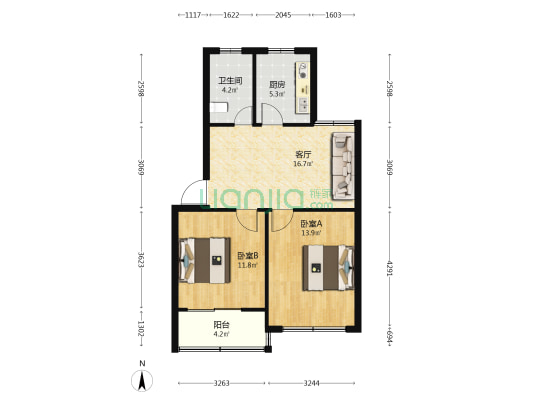 南苑一里 2室1厅1卫 67平方