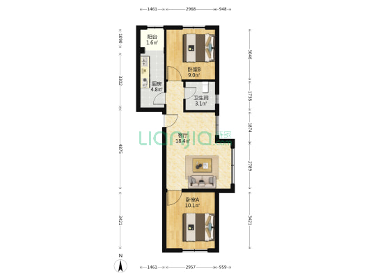 汇景苑 2室1厅1卫 77平方