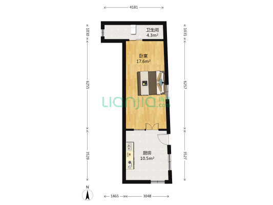 三茅观巷 1室0厅1卫 28平方