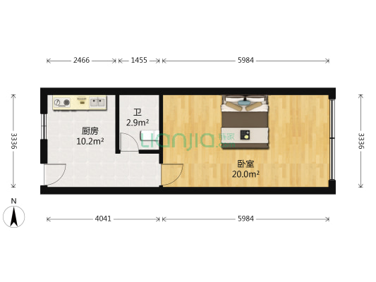 紫欣公寓 1室0厅1卫 46平方
