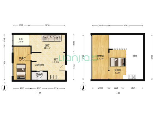 荣盛商汇 2室2厅1卫 64平方