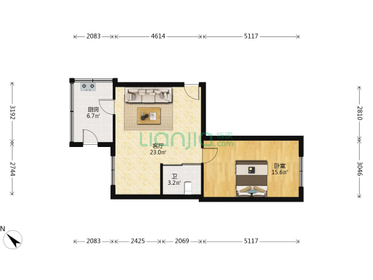 崇德街 1室1厅1卫 55平方