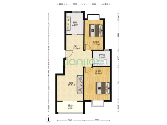 早安倾城居 2室2厅1卫 101平方