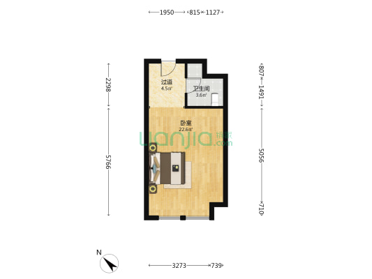 新悦荟广场 1室0厅1卫 52平方