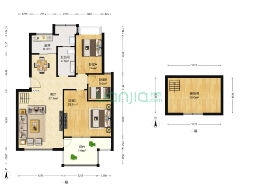 翠湖名都 3室1厅1卫 105平方