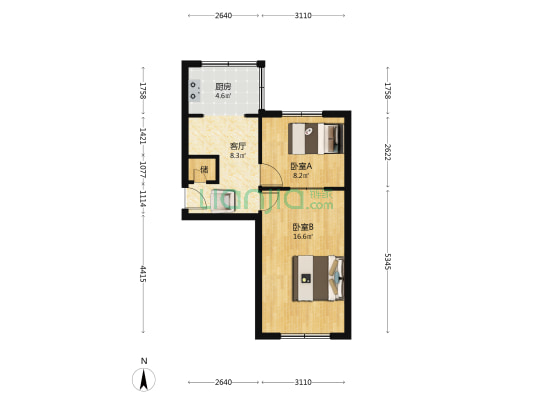 自强小区 2室1厅0卫 49平方