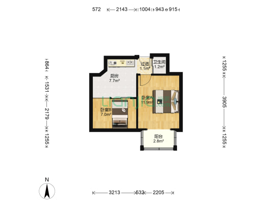 香茗街 2室0厅1卫 40平方