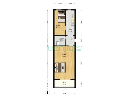 紫阳路90号 2室0厅1卫 58平方