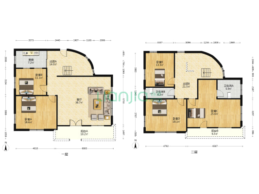 三角市场 5室1厅2卫 201平方