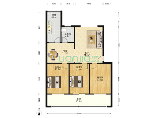 豫剧一团家属院 2室2厅1卫 110平方
