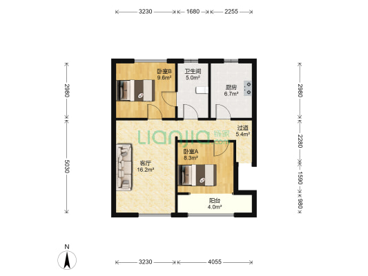 蠡湖华庭B区 2室1厅1卫 99平方