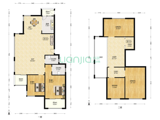 君城 2室2厅2卫 320平方