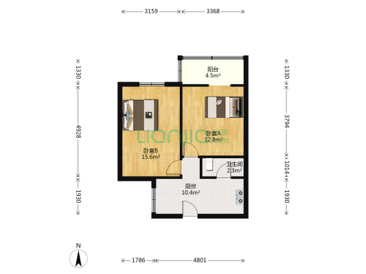 文化一村 2室0厅1卫 55平方
