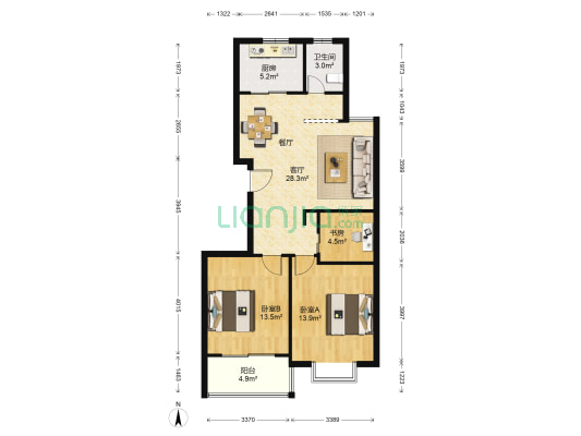 东村雅苑 3室1厅1卫 98平方