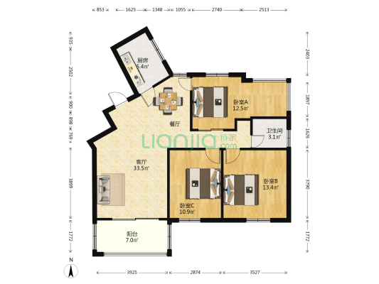 融侨·江南水都意境南区 3室1厅1卫 102平方