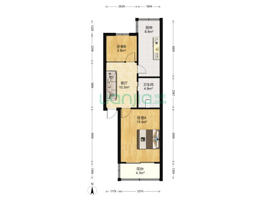 雨花西路 2室1厅1卫 57平方