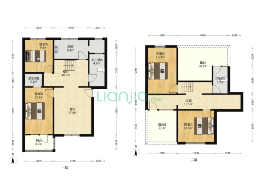 怡海嘉园 4室2厅3卫 120平方