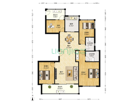 碧桂园越溪府 4室2厅2卫 138平方