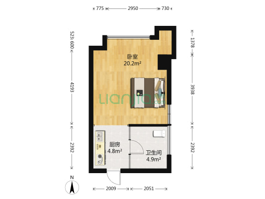 杉杉in象 1室0厅1卫 45平方
