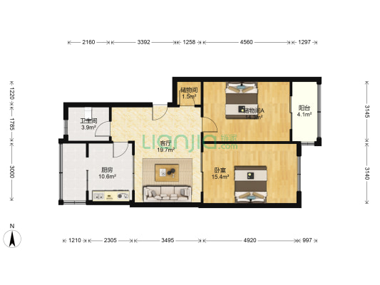 富源里(津南区) 1室1厅1卫 87平方