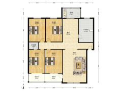 福祥小区 4室2厅 南 北-涿州福祥小区户型图