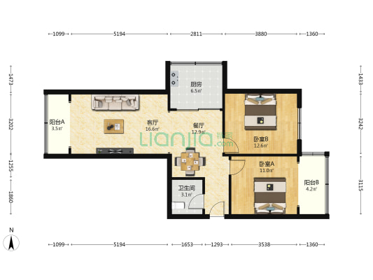 省路政执法局家属院（民主东路） 2室2厅1卫 79平方