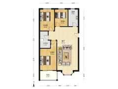 名流枫景洋房 3室1厅 南 北-涿州名流枫景洋房户型图