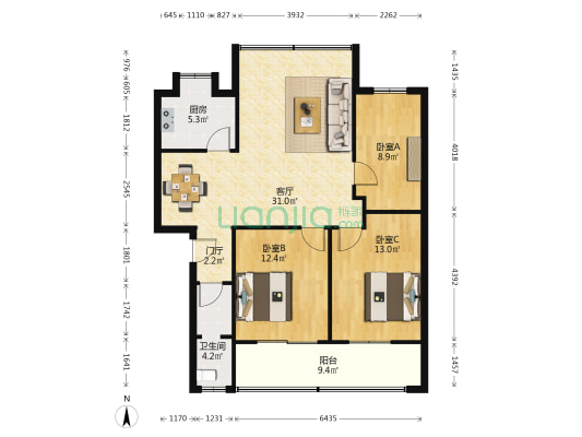 水电八局小区 3室1厅1卫 100平方