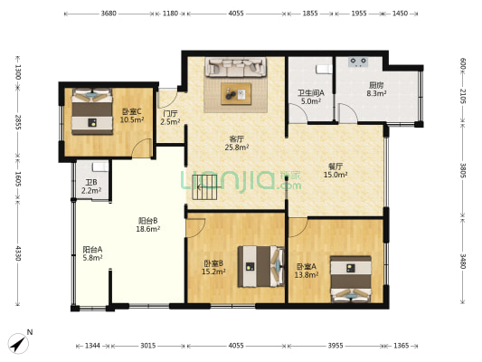 市糖酒公司小区 3室2厅2卫 150平方