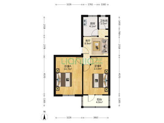 甘肃政法学院家属院 2室1厅1卫 60平方