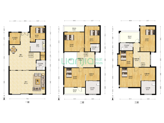 君兰高尔夫别墅 8室2厅5卫 345平方
