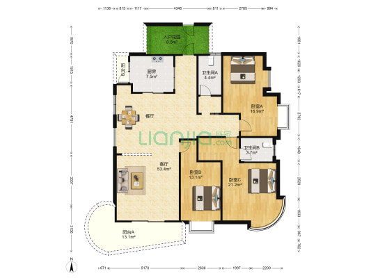 南航明珠雅苑 3室1厅2卫 165平方