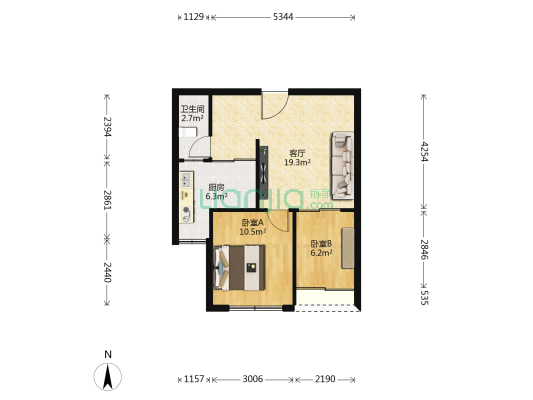 城市童话 2室1厅1卫 51平方