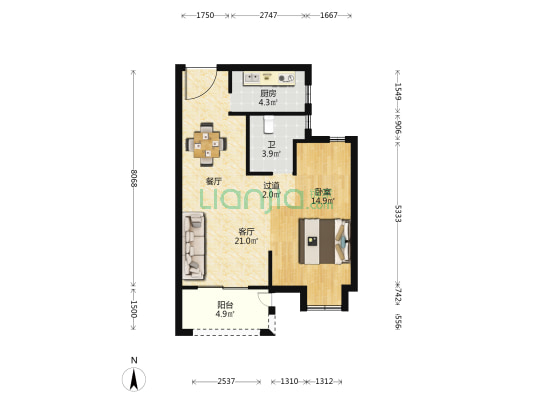 嘉殷沁园 1室1厅1卫 67平方
