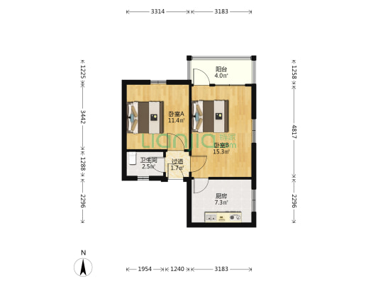 平安坊 2室0厅1卫 51平方