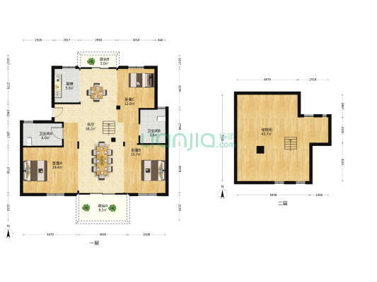 兰庭 3室1厅2卫 119平方