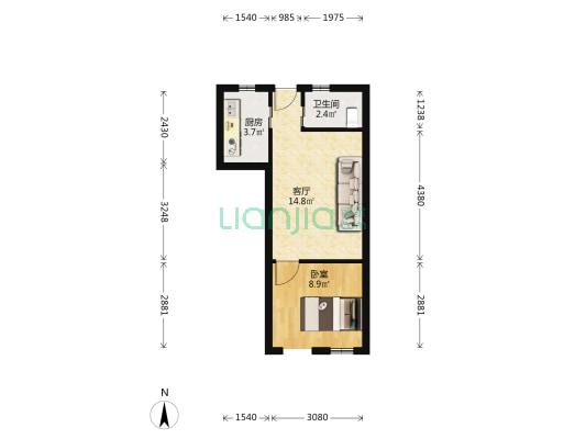 国定路601弄 1室1厅1卫 35平方