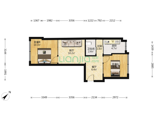 安静社区红艳村 2室2厅1卫 49平方