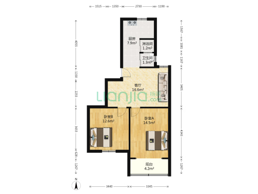仙霞别墅 2室1厅2卫 74平方