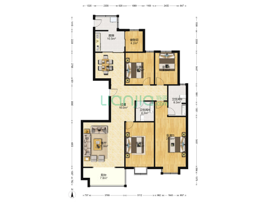 金府家园 4室2厅2卫 188平方