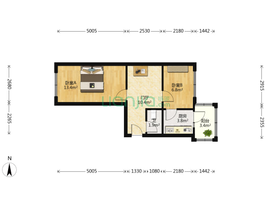 集良小区 2室0厅1卫 52平方