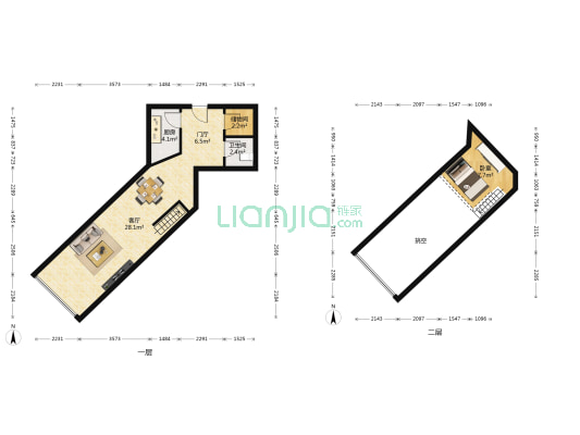 海甸商业中心 1室1厅1卫 55平方