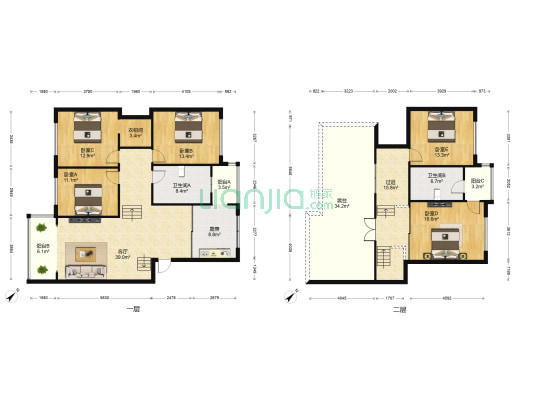 天林花园 5室1厅2卫 200平方