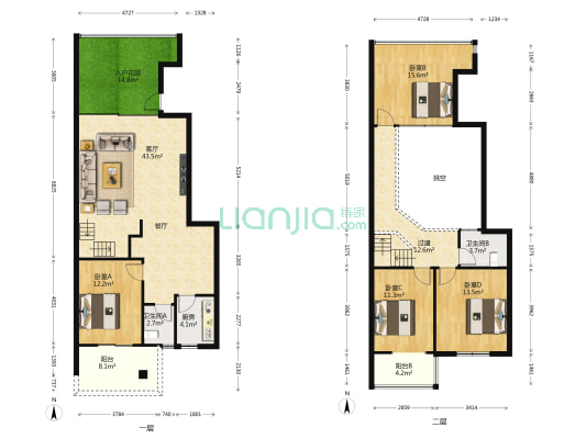 锦辉花园 4室1厅2卫 96平方