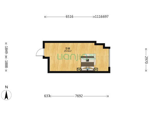 美的置业广场 1室0厅0卫 47平方
